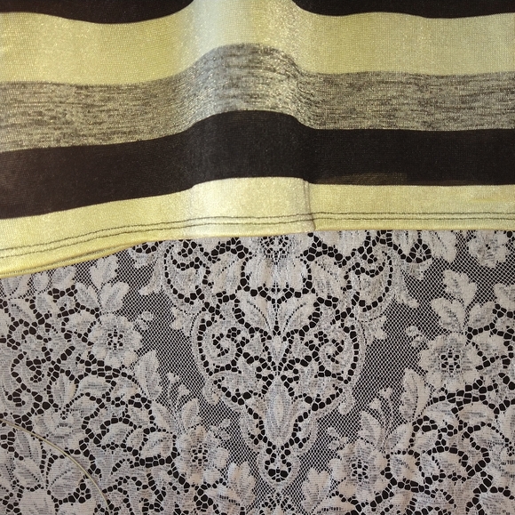 Citiknits green black grey striped shirt thin stretchy v neck 3/4 length sleeves - Picture 5 of 5